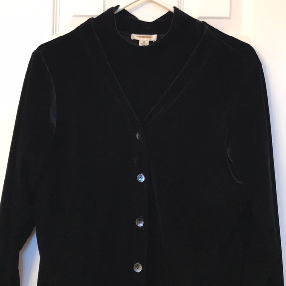 Talbots 2 piece velour top and cardigan - Picture 3 of 7
